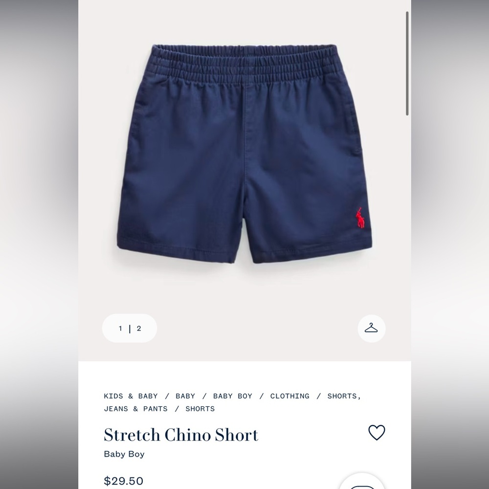 Stretch Chino Short for baby boy size